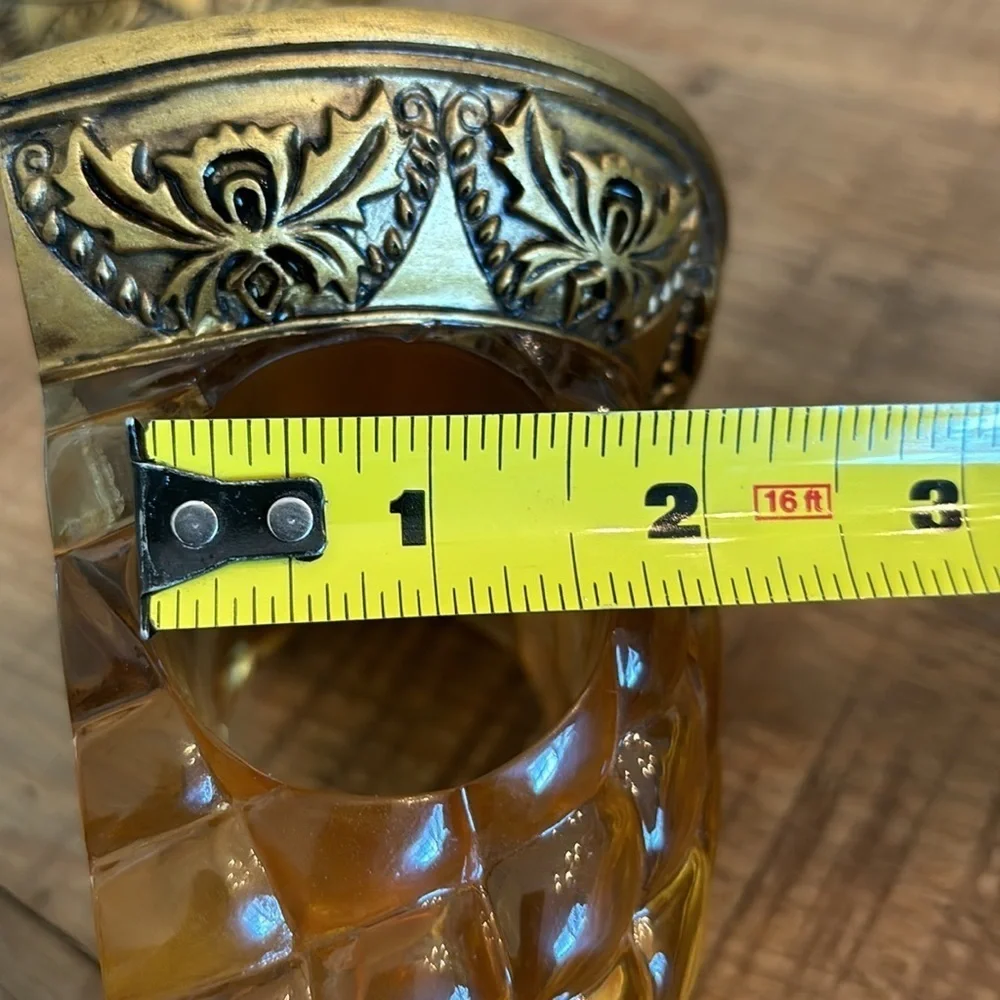 2 Vintage 1970s Amber Acrylic Sconces. Wall Mount | Curtains Rod Holders | MCM